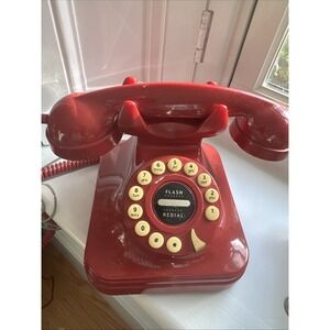 Pottery Barn RED Retro Grand Phone Touch Button A Real Operating Phone Nostalgia